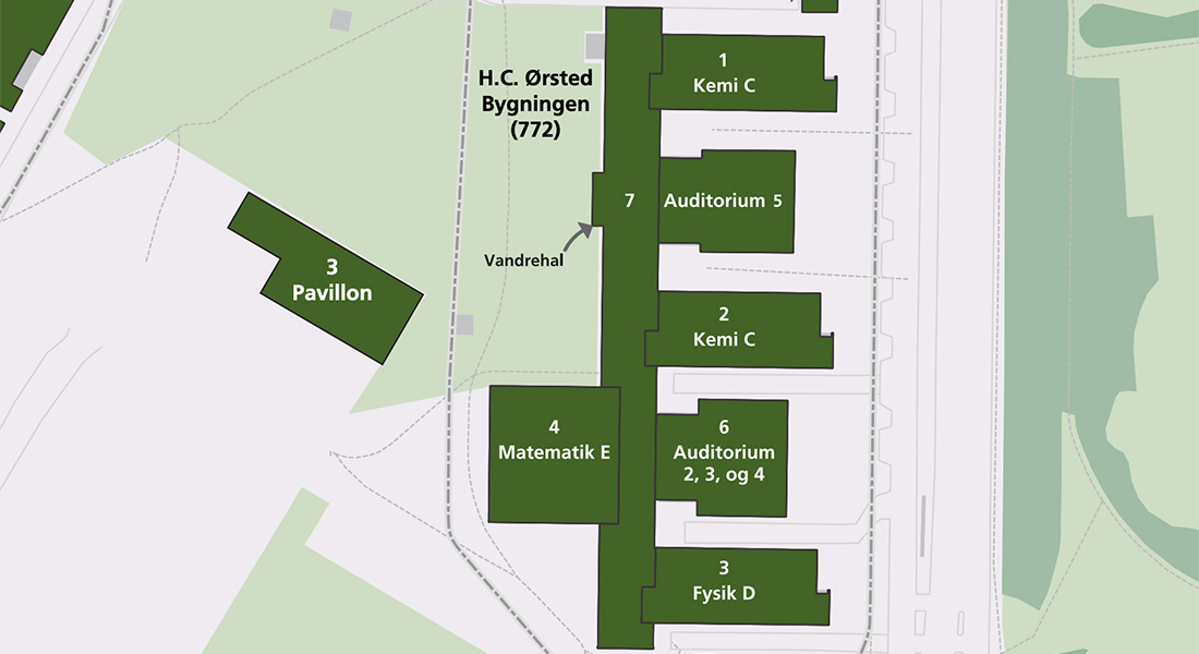 The Department of Chemistry on the north campus of the University of Copenhagen in the H. C. Ørsted Institute building complex at Universitetsparken 5, 2100 Copenhagen